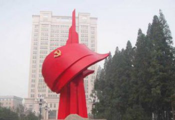 贵阳不锈钢抽象党旗雕塑，象征着祖国力量