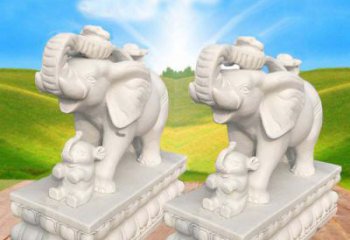 贵阳中领雕塑，独特精美的大象汉白玉门口石雕