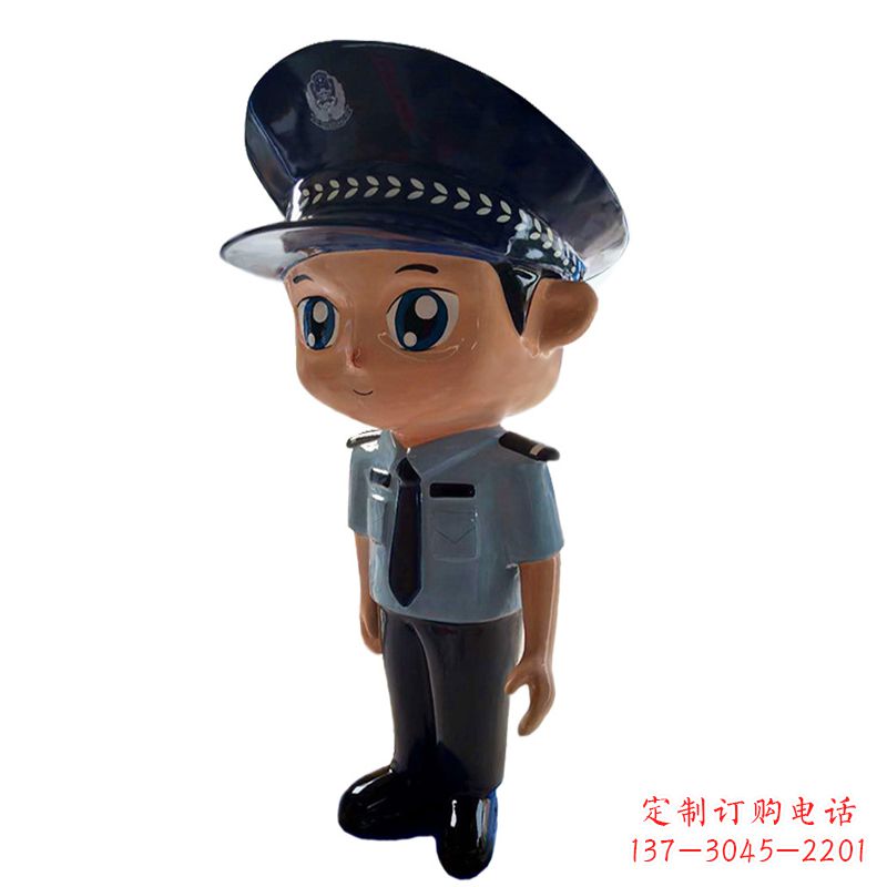贵阳全新警察玻璃钢卡通雕塑