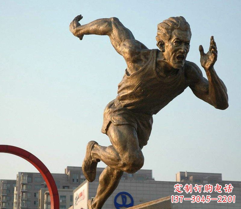 贵阳男人跑步运动人物铜雕