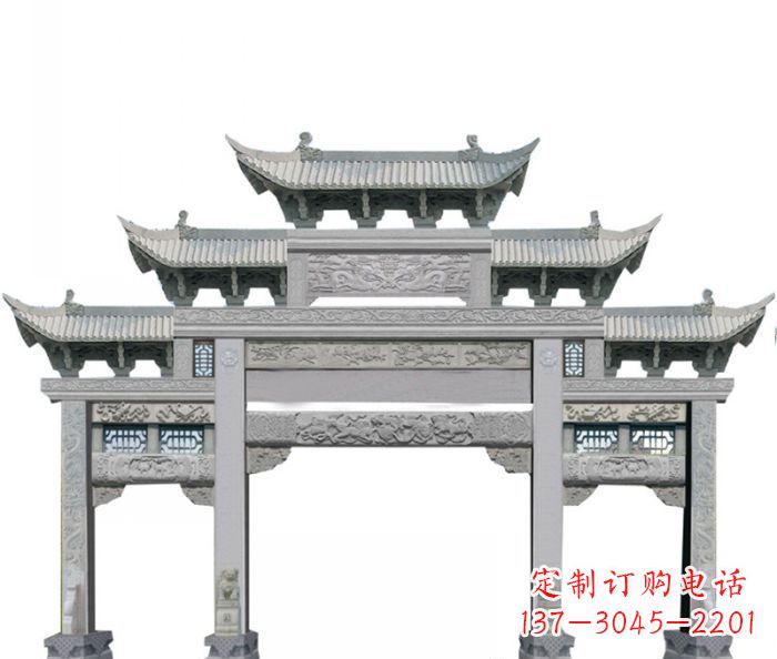 贵阳中领雕塑定制式牌坊石雕