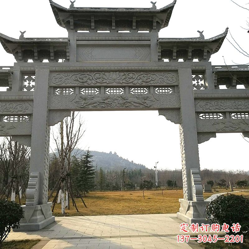 贵阳中领雕塑:精致石牌坊雕塑