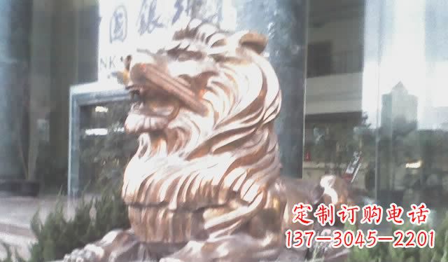 贵阳趴着的西洋狮子铜雕 (3)