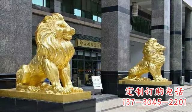 贵阳鎏金西洋狮子铜雕——象征力量与尊贵