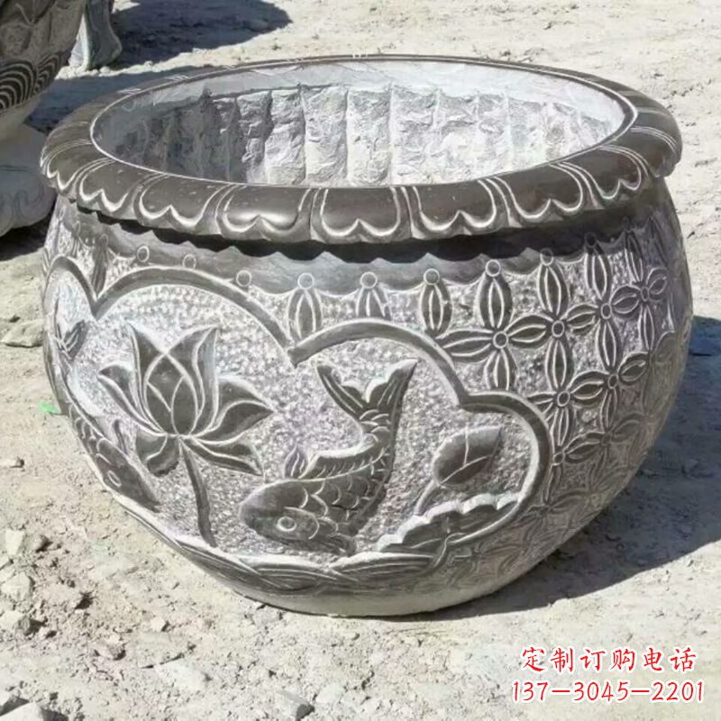 贵阳精致青石浮雕水缸，为您打造精美绝伦的定制雕塑