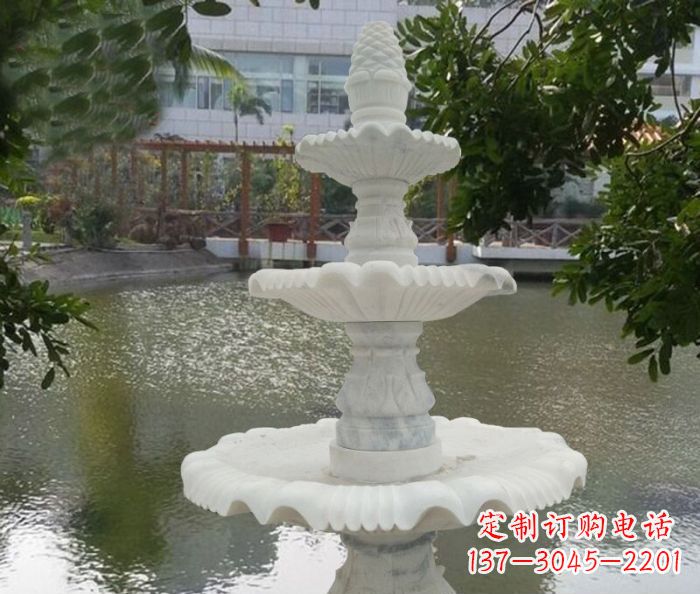 贵阳三层喷泉汉白玉公园石雕