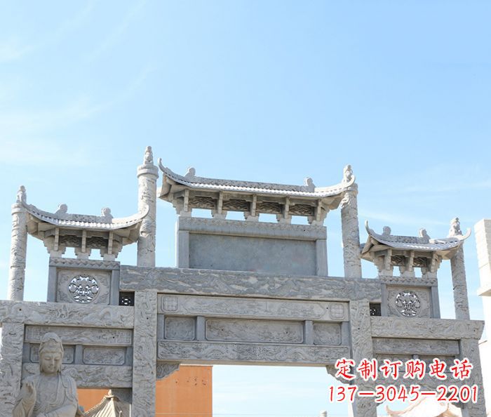 贵阳三门道路牌坊石雕 (4)