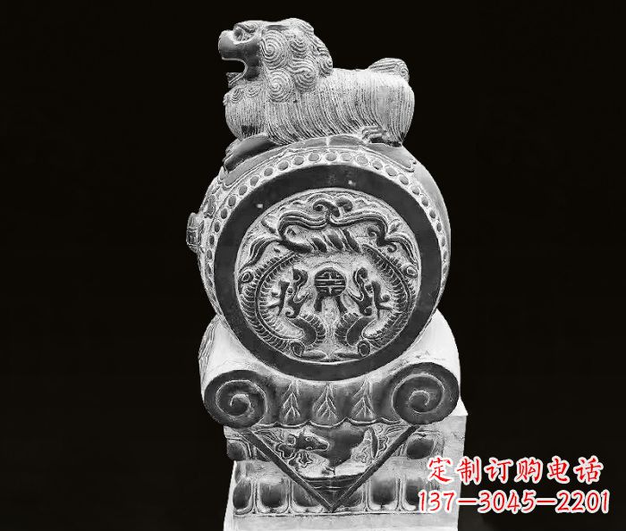 贵阳中领雕塑狮子石抱鼓仿古石门墩