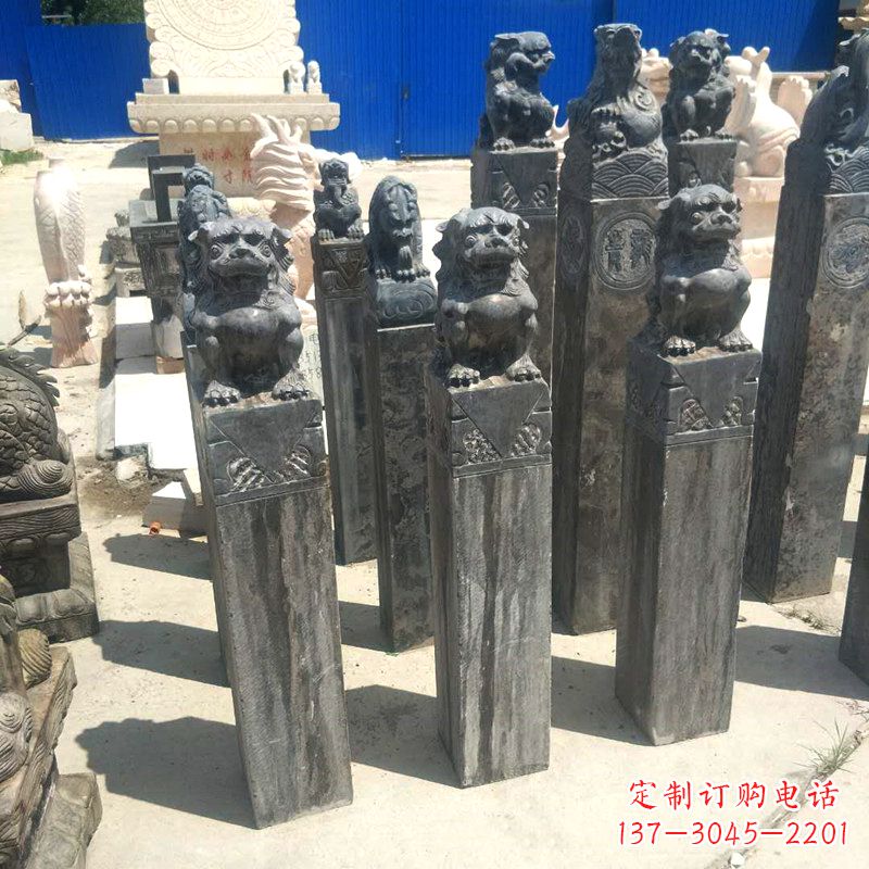 贵阳狮子拴马桩雕塑,展现国之雄风