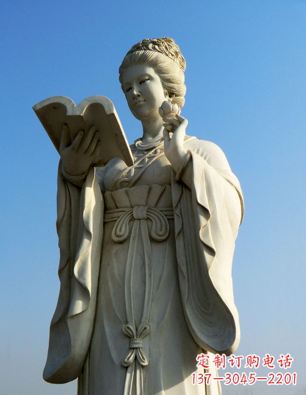 贵阳十二花神之十一月山茶花王昭君汉白玉美女雕塑