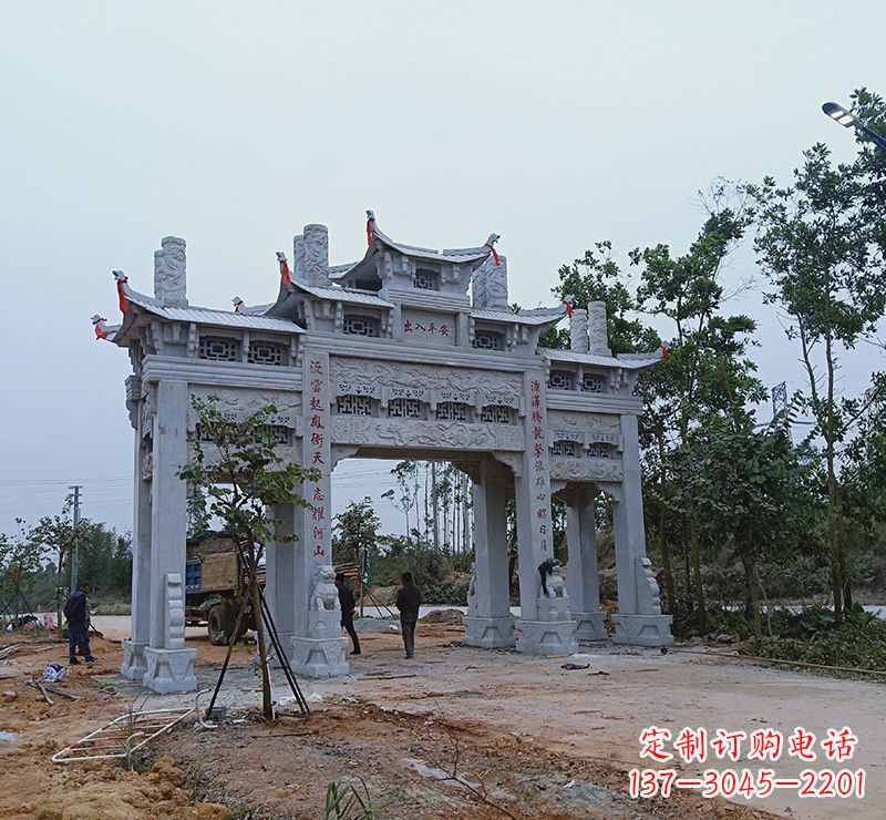 贵阳领雕塑专业定制仿古牌坊雕塑，拥有多年专业…