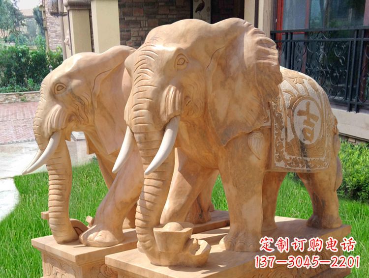 贵阳石雕大象风水的精美雕塑