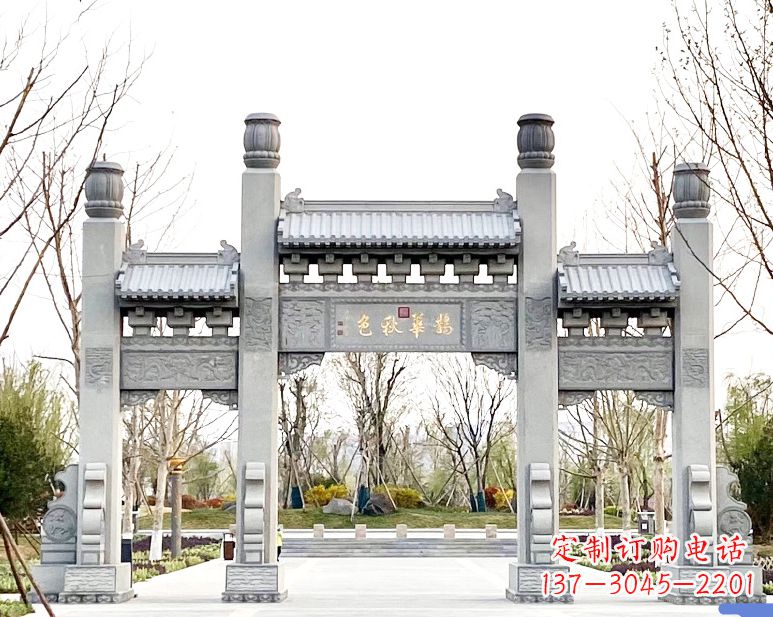 贵阳装饰你的屋外,选择领雕塑的石雕牌坊
