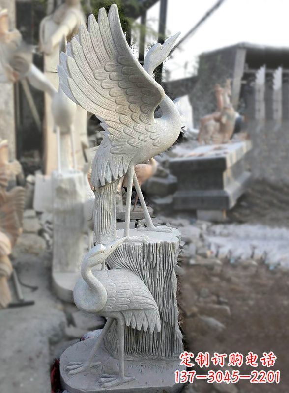 贵阳石雕仙鹤景观摆件