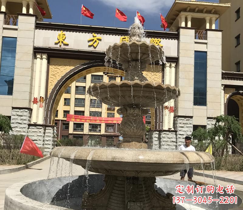 贵阳石雕小区大型喷泉雕塑