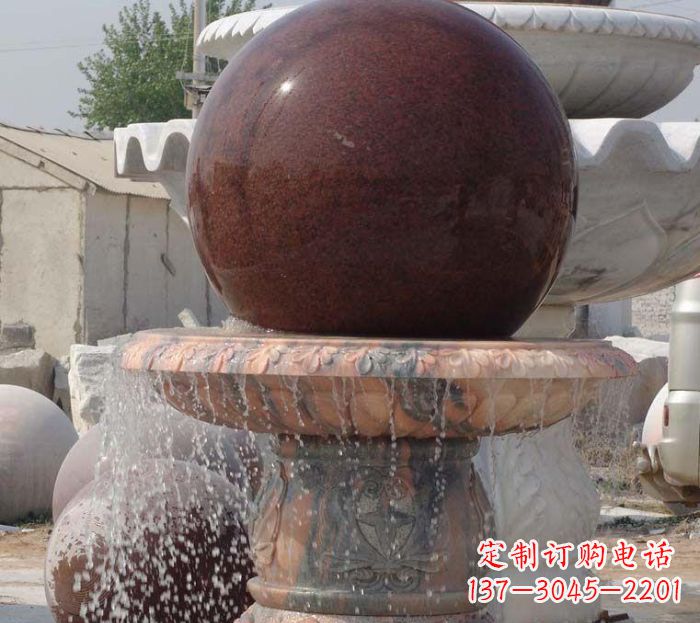 贵阳石来运转小型风水球喷泉石雕