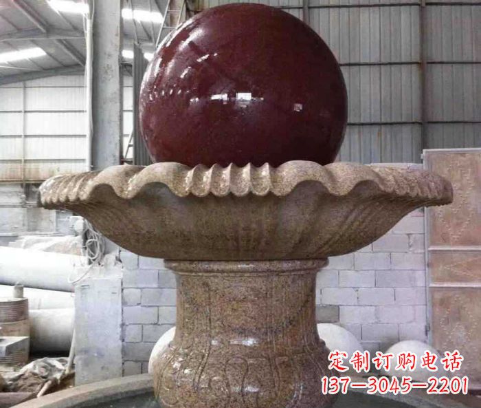 贵阳石来运转小型风水球喷泉石雕 (2)