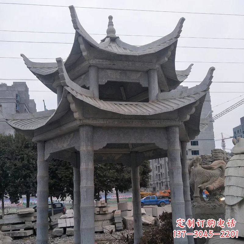 贵阳双层八角石雕凉亭