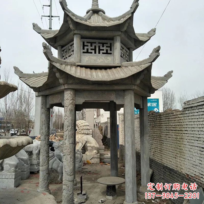 贵阳双层大理石凉亭雕塑