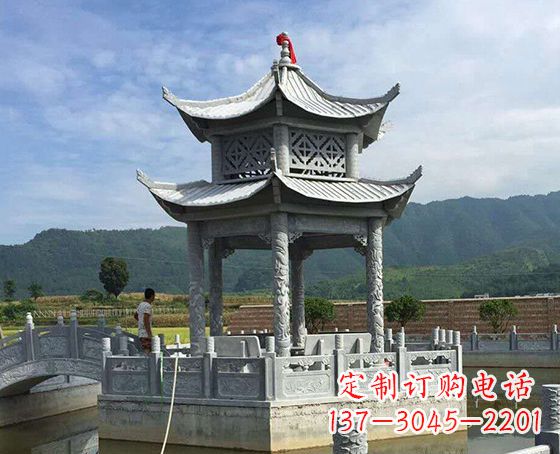贵阳双层仿古凉亭石雕_1