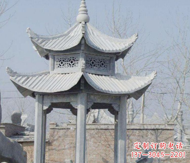 贵阳双层仿古六角凉亭石雕