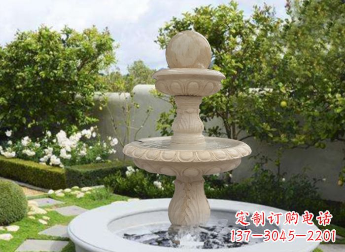 贵阳双层风水球喷泉别墅石雕