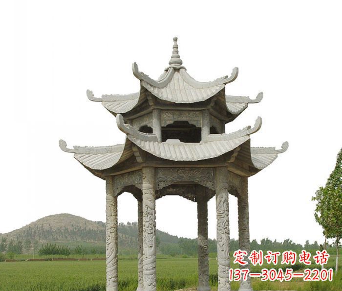 贵阳双层仿古石雕凉亭