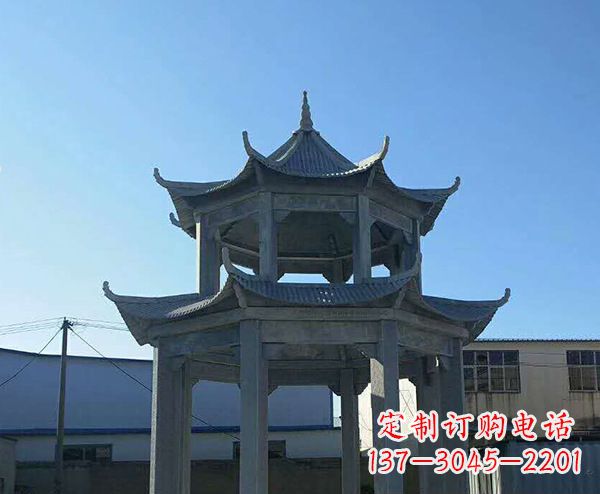 贵阳双层仿古石凉亭石雕_1