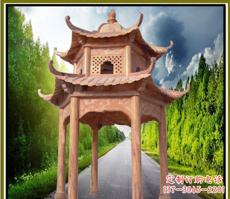 贵阳双层凉亭园林石雕