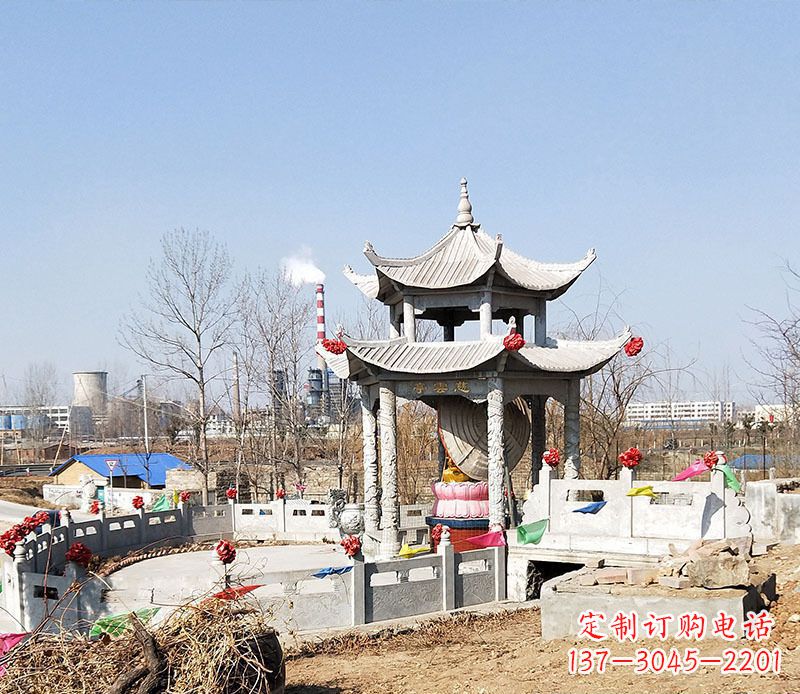 贵阳双层石凉亭石雕 (2)