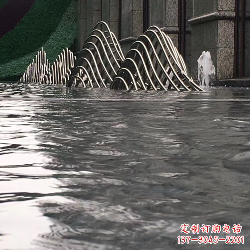 贵阳水池水景假山不锈钢