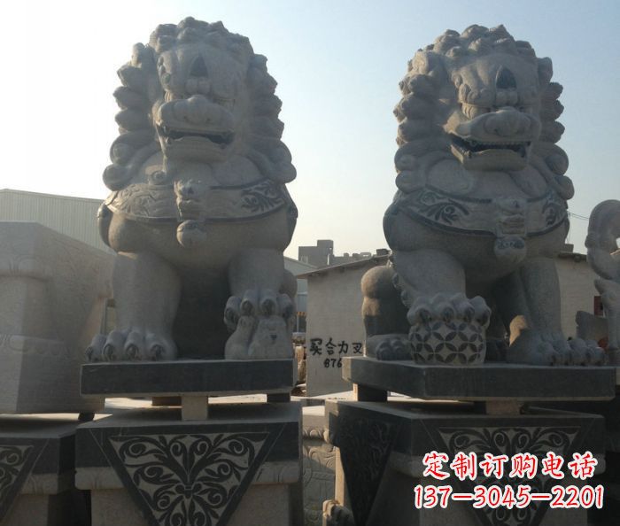 贵阳寺庙景观仿古石狮子 (2)