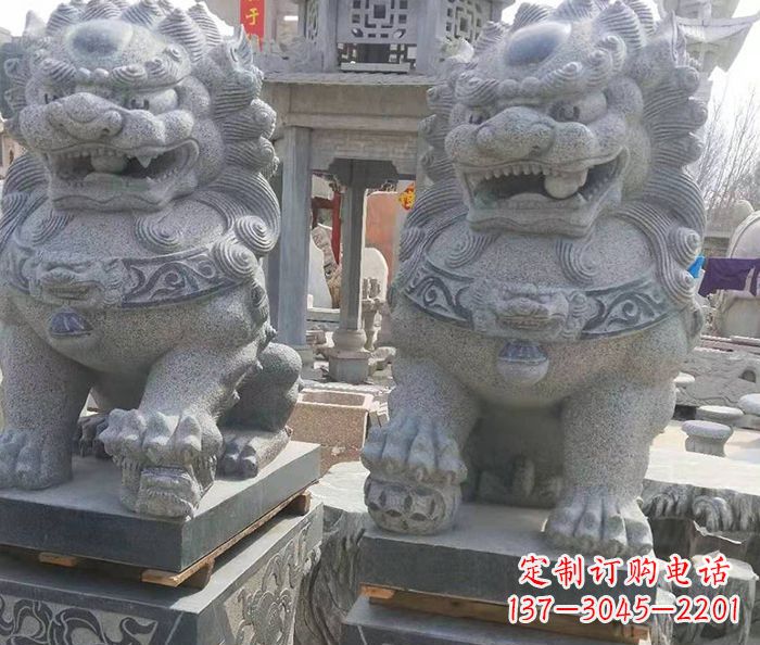 贵阳寺庙景观仿古石狮子 (3)