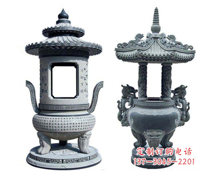 贵阳寺庙景观仿古香炉石雕