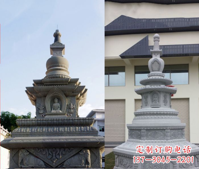 贵阳寺庙景观舍利塔石雕 (3)