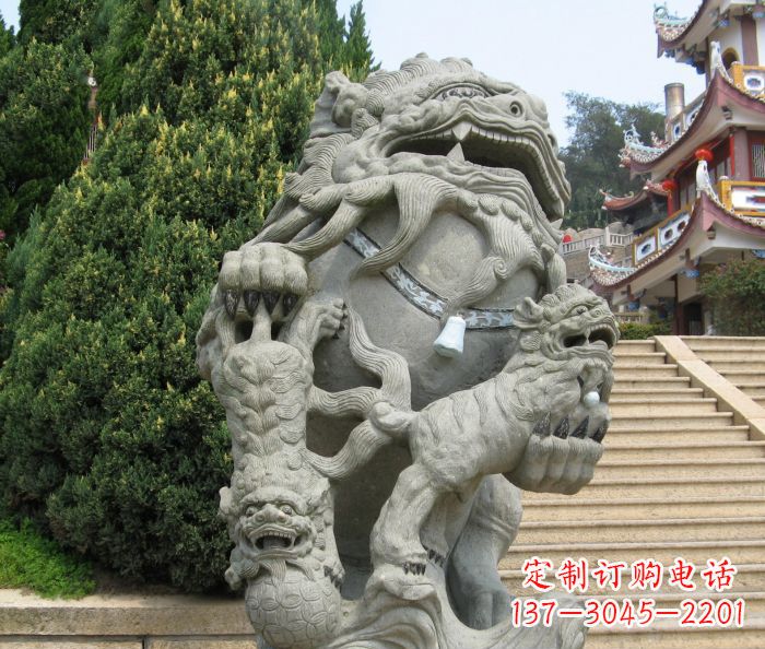 贵阳寺庙景观狮子石雕