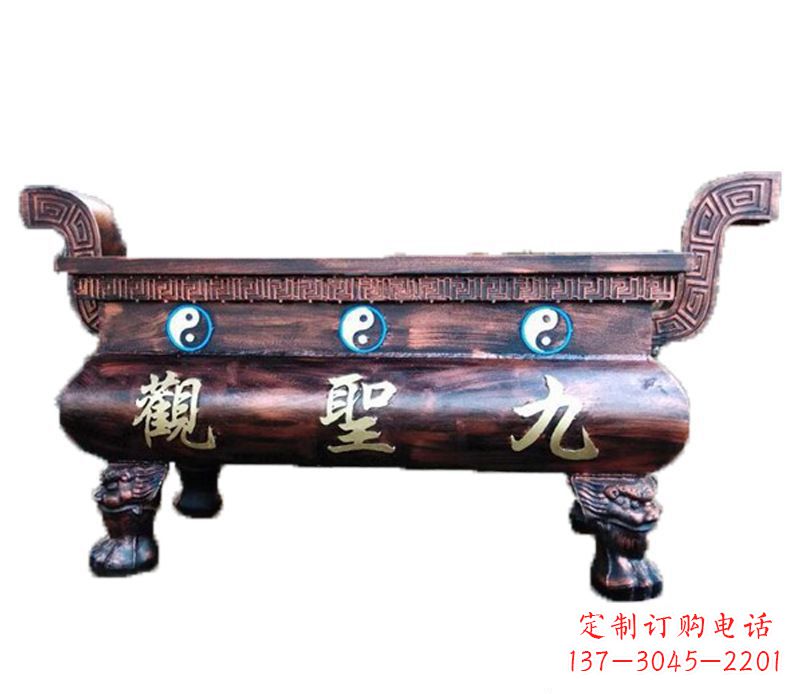 贵阳寺庙九龙香炉铜雕