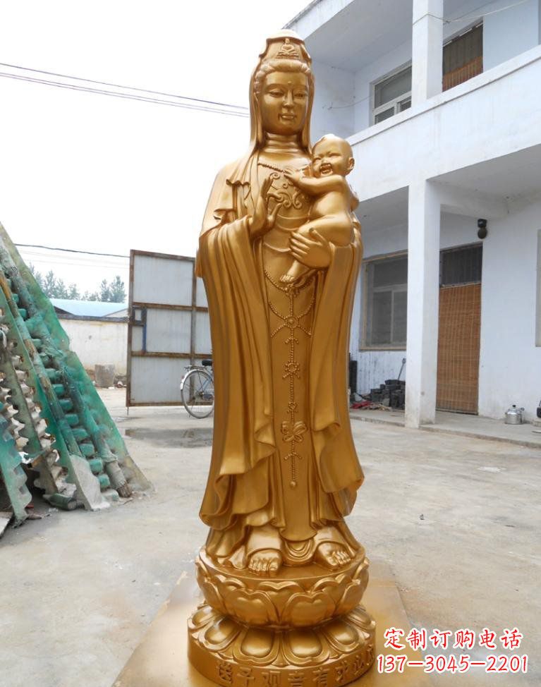贵阳寺庙立式送子观音铜雕