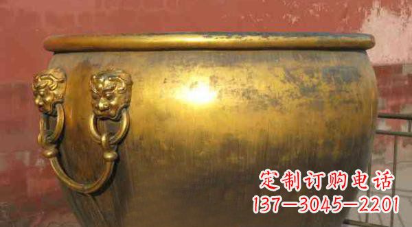 贵阳寺庙水缸铜雕 (2)