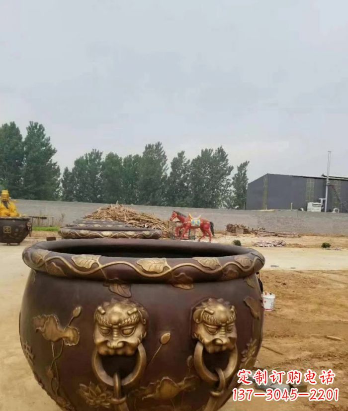 贵阳寺庙水缸铜雕 (4)