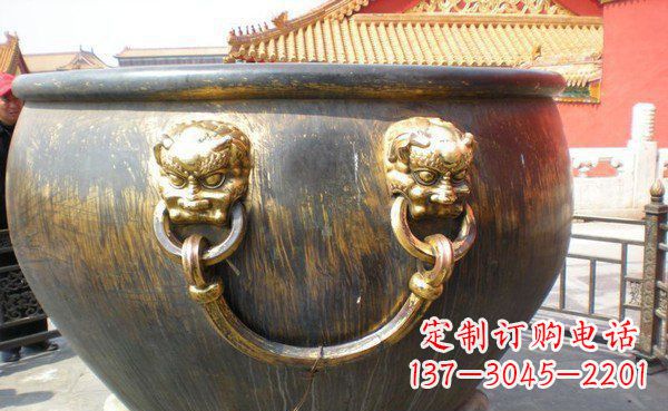 贵阳寺庙水缸铜雕 (3)