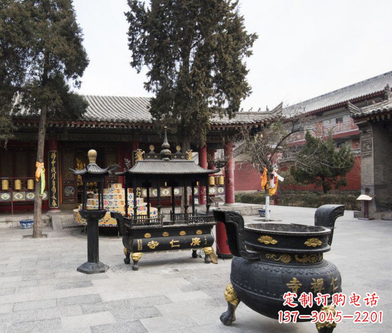 贵阳寺庙铜香炉铜雕