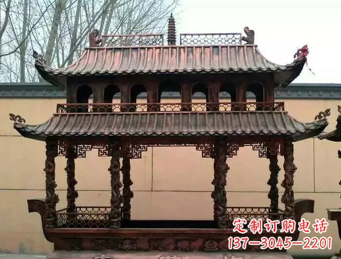贵阳寺庙香炉铜雕 (3)