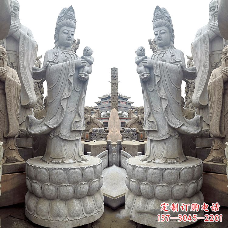 贵阳送子观音青石雕塑