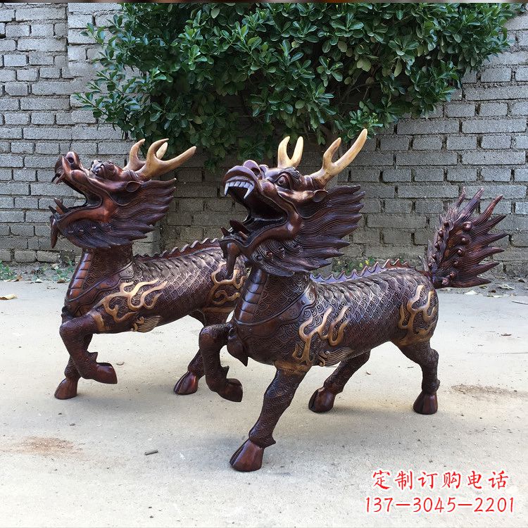贵阳送子麒麟铜雕塑