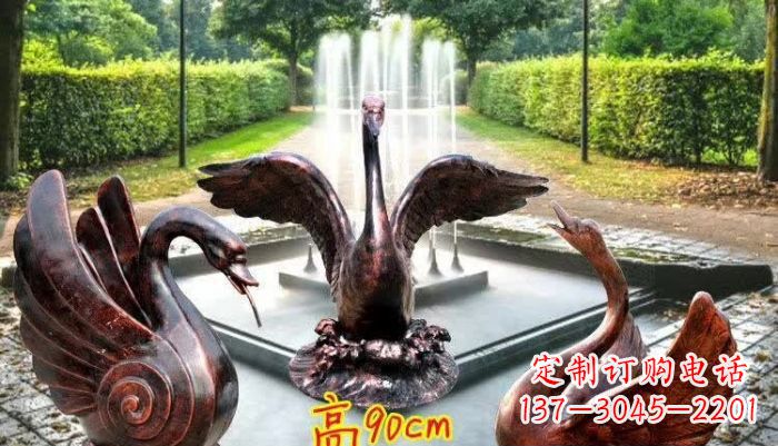 贵阳天鹅喷泉铜雕塑