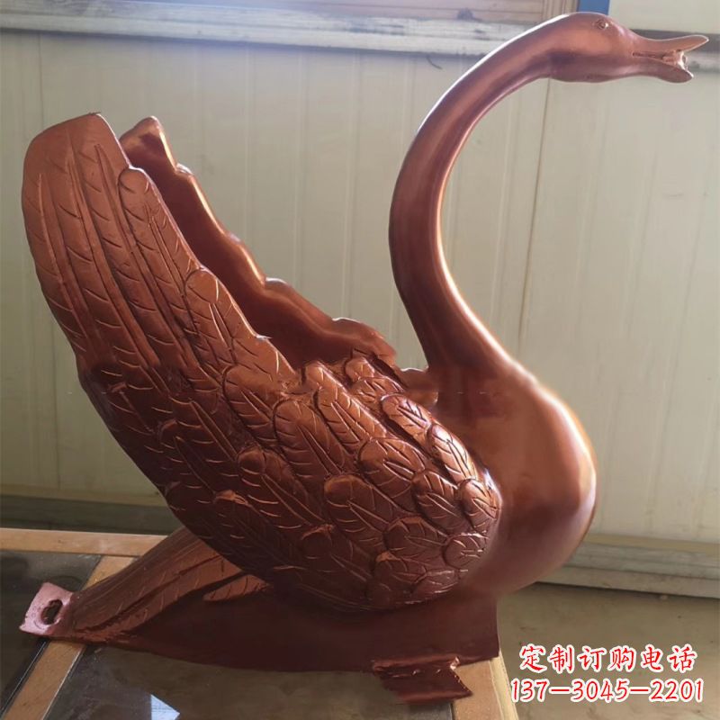 贵阳天鹅铜雕塑,喷泉吐水天鹅装饰摆件