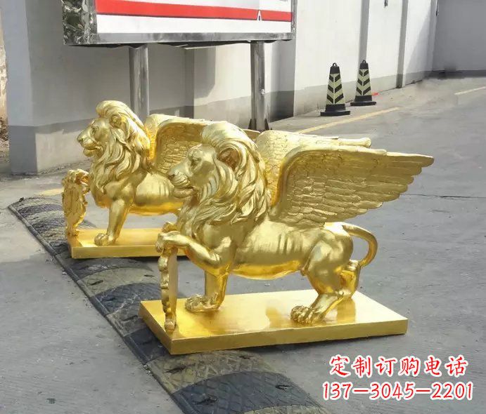 贵阳贴金圣马可飞狮铜雕