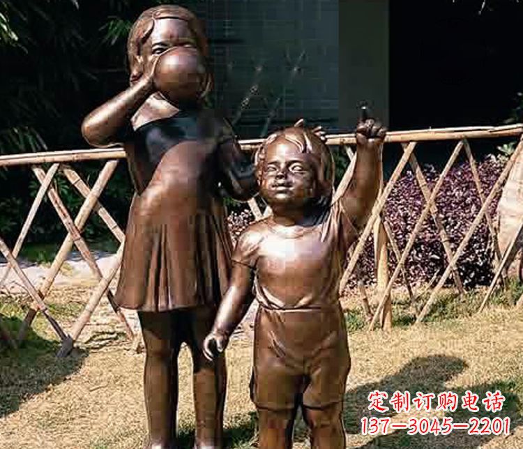 贵阳铜雕吹气球儿童