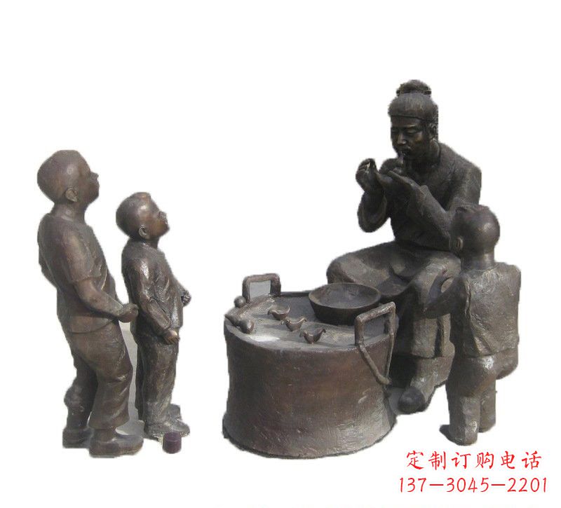 贵阳铜雕吹糖人的古代人物